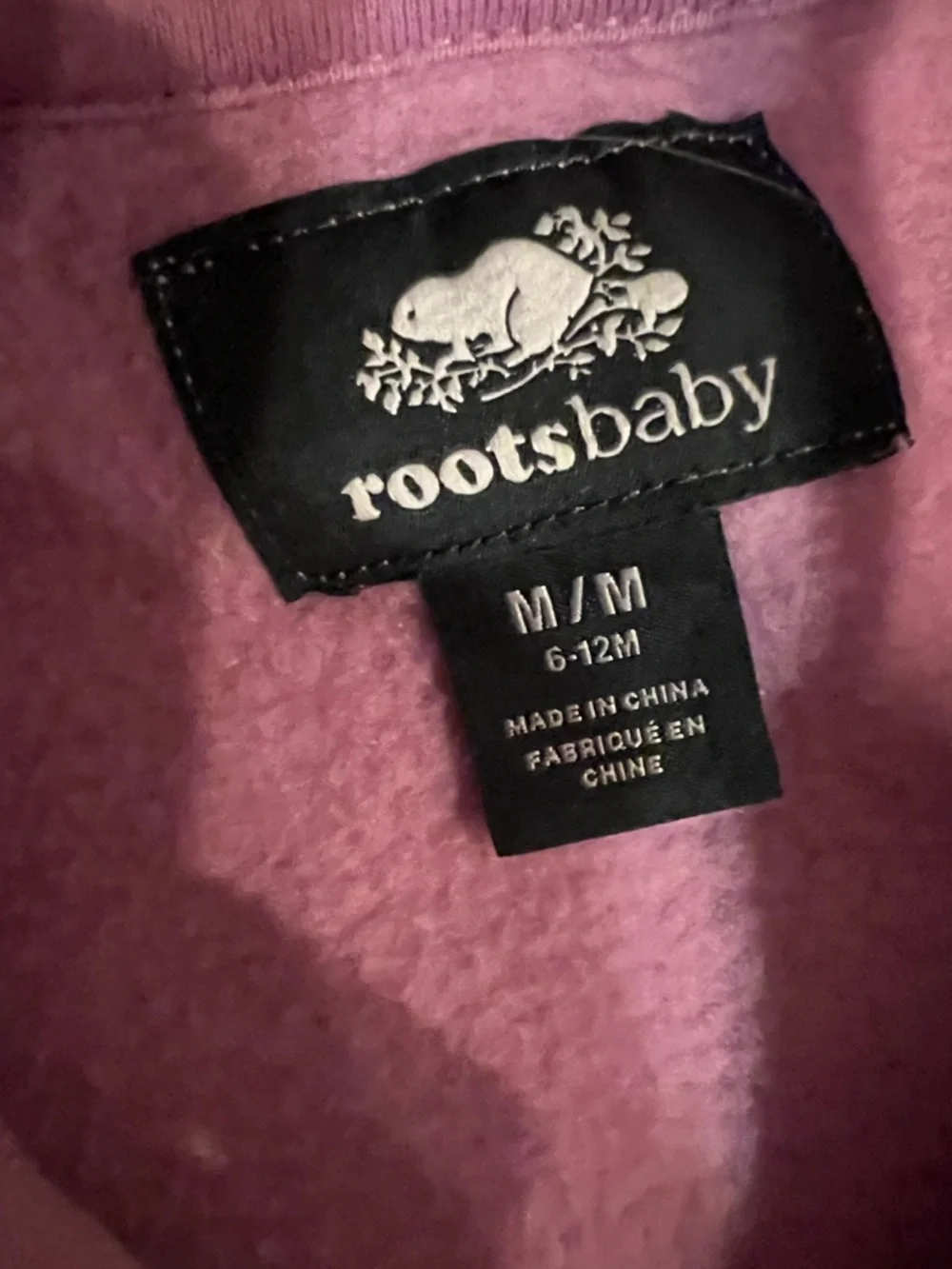 Roots Kids Light Pink Zip Hoodie 6-12 months